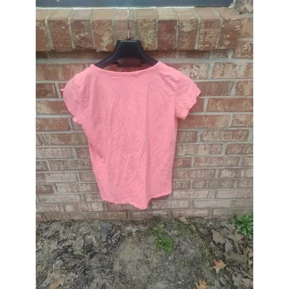 Sleep Junkie Women's Pink CUDDLE Graphic Sleep Tee V-Neck Pajama Shirt Size L - Picture 6 of 8